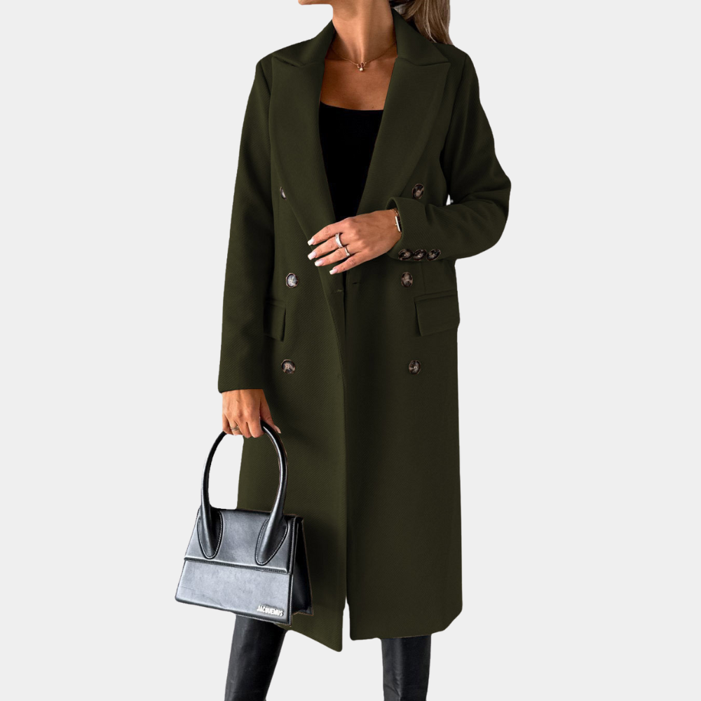 Abrigo Largo Cruzado Moderno para Mujer | Invierno