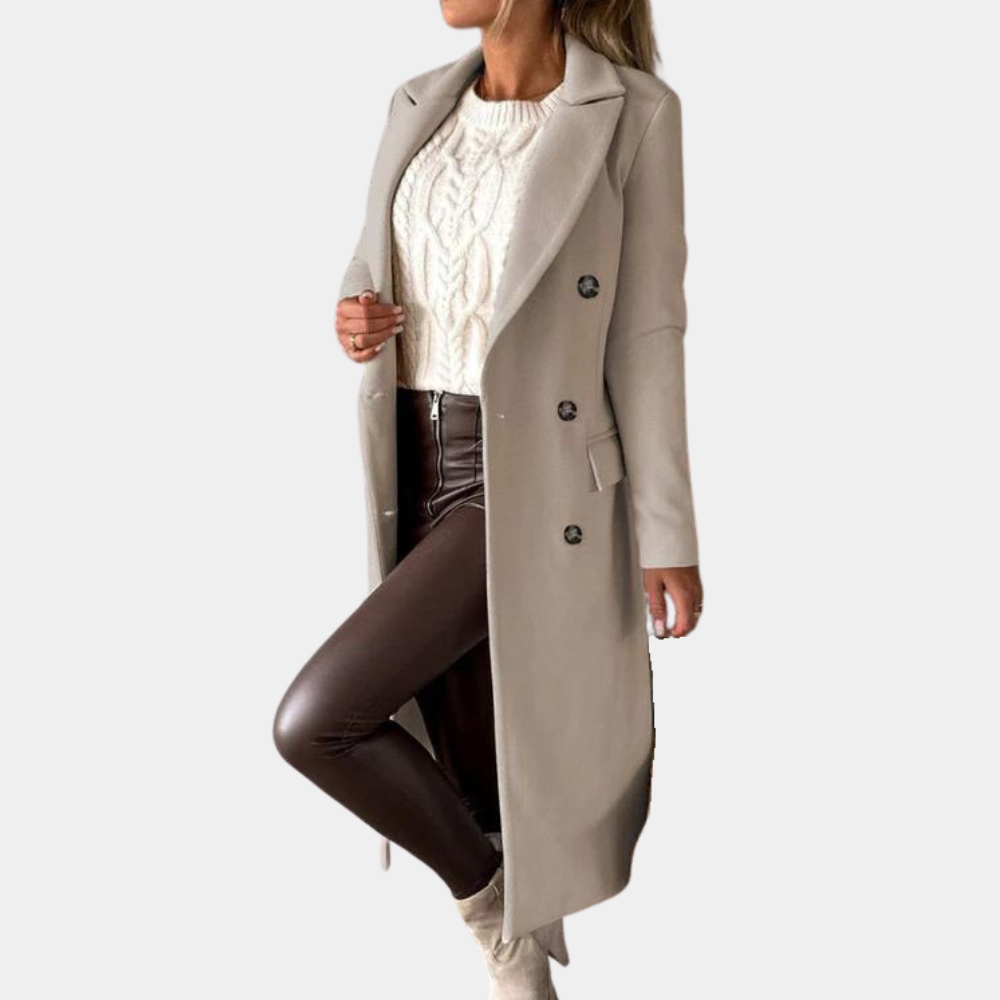 Abrigo Largo Cruzado Moderno para Mujer | Invierno
