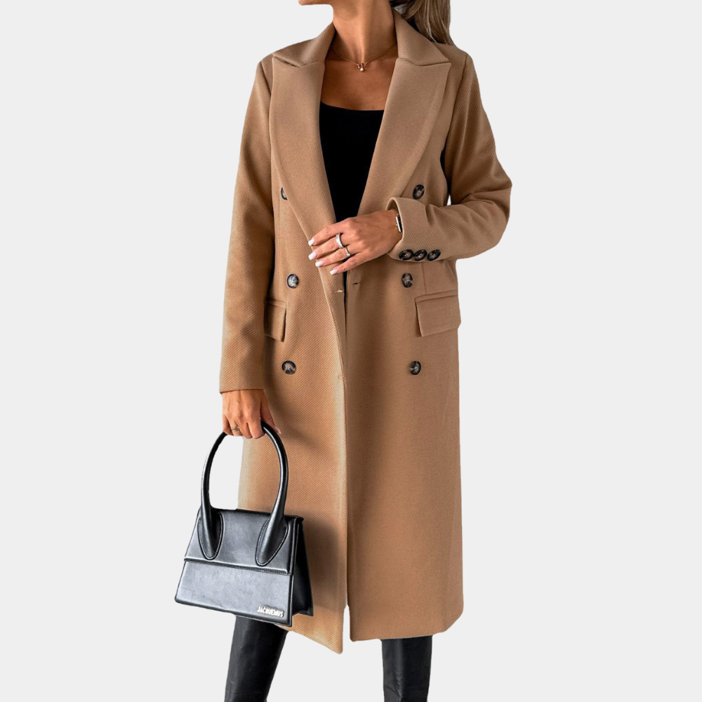 Abrigo Largo Cruzado Moderno para Mujer | Invierno