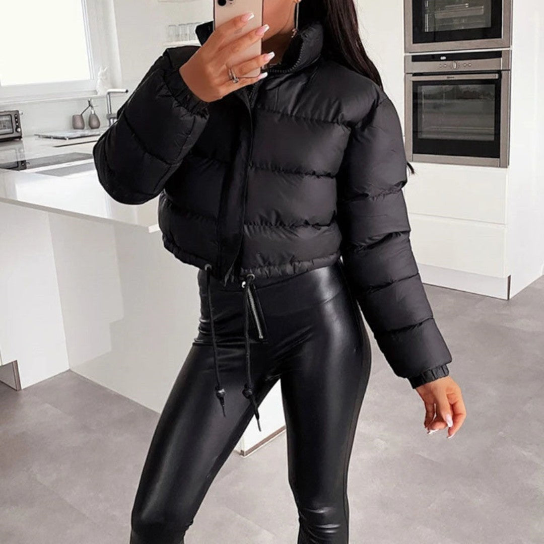 Chaqueta Acolchada Corta con Mangas Largas para Mujer