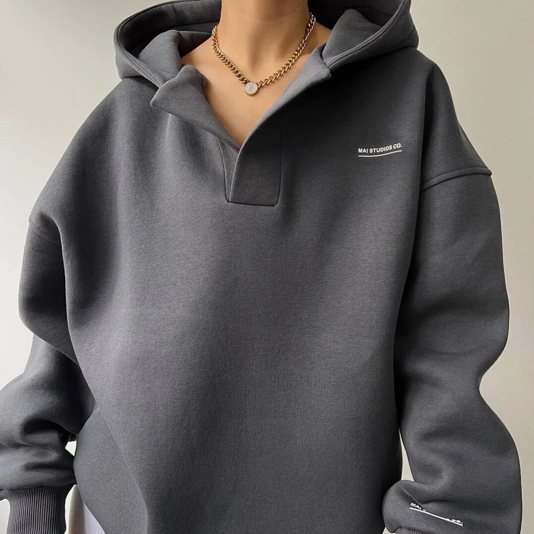 Sudadera con Capucha Oversize con Estampado para Mujer | Invierno