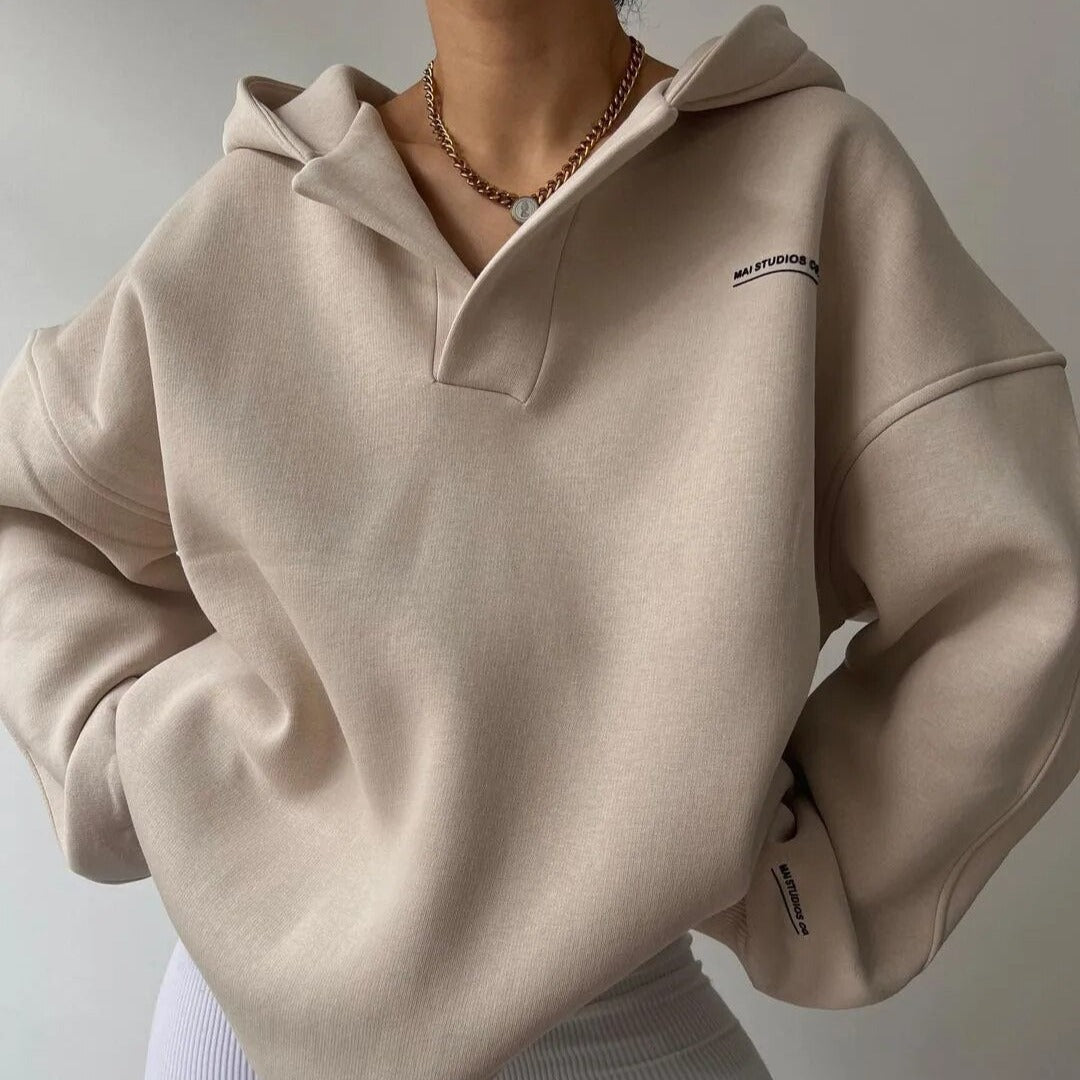 Sudadera con Capucha Oversize con Estampado para Mujer | Invierno