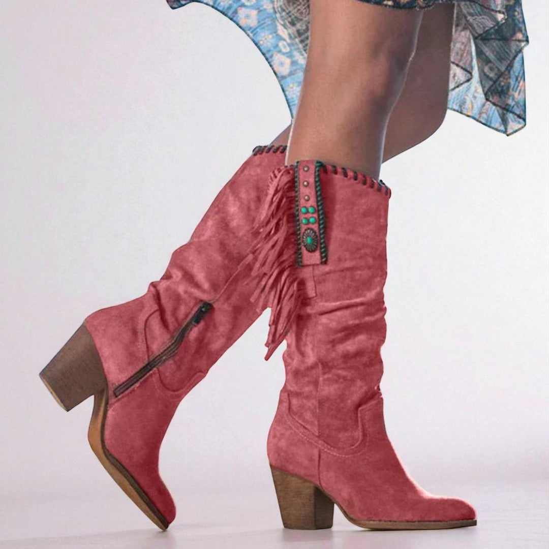 Botas de Invierno con Hebillas para Mujer | Tacón Cuadrado