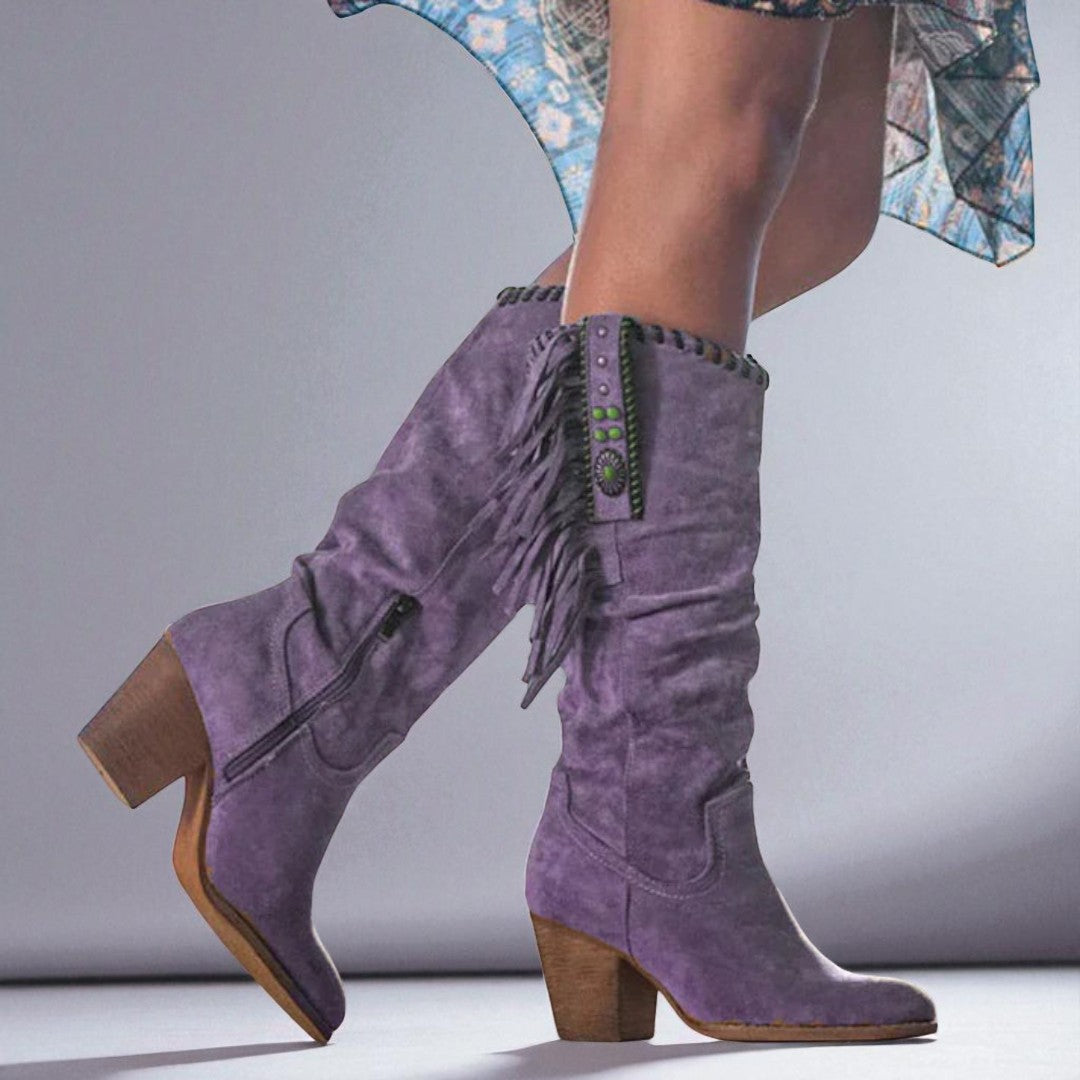 Botas de Invierno con Hebillas para Mujer | Tacón Cuadrado