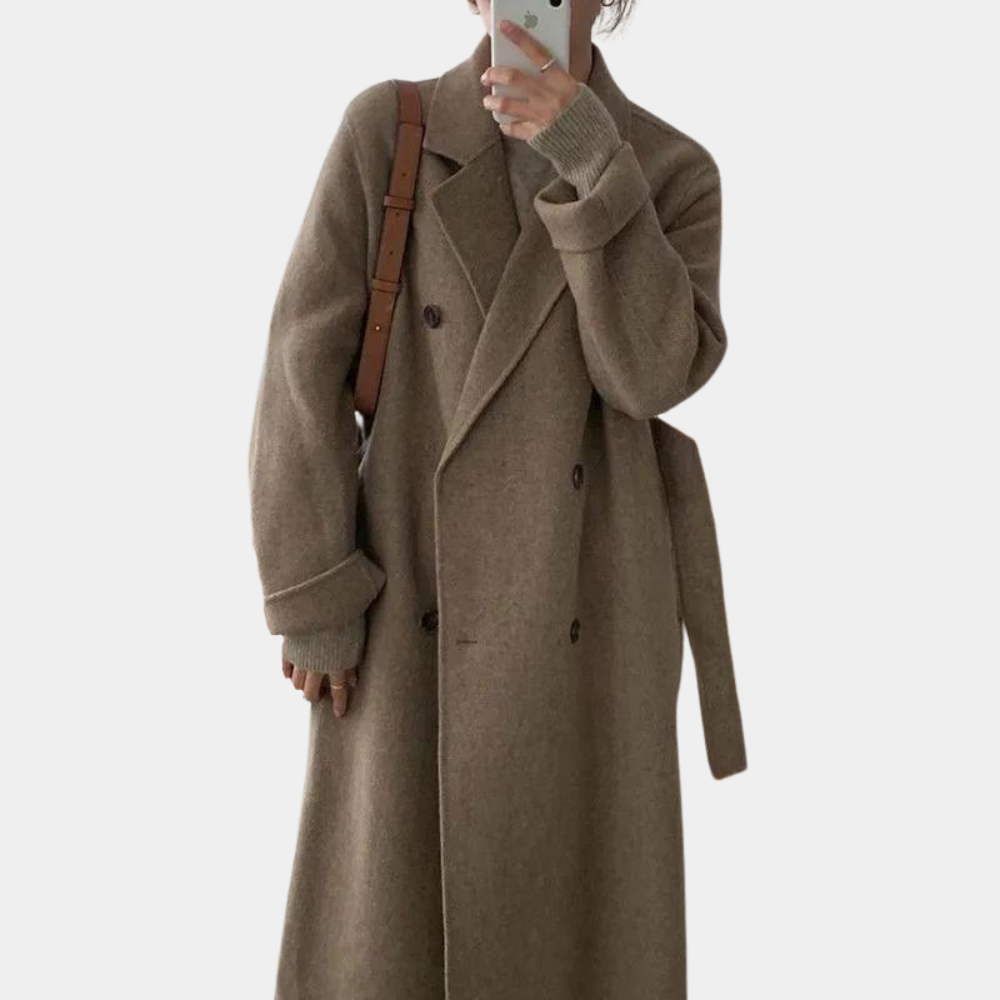 Abrigo Largo Clásico de Invierno para Mujer | Cinturón