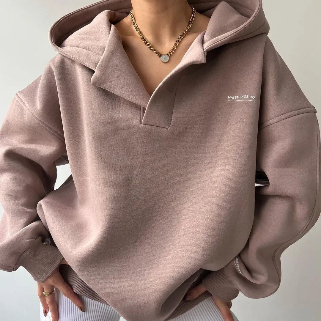 Sudadera con Capucha Oversize con Estampado para Mujer | Invierno