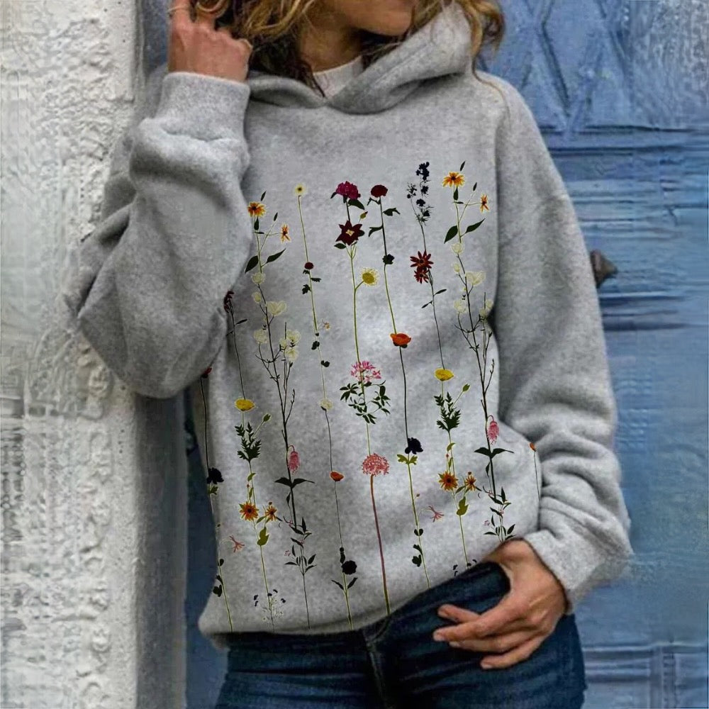 Sudadera con Capucha y Estampado de Invierno para Mujer | Moderna