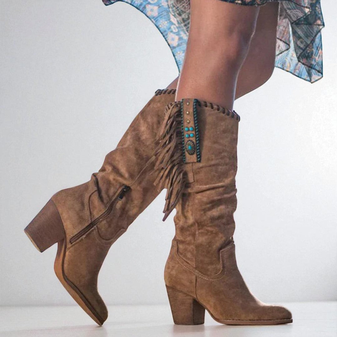 Botas de Invierno con Hebillas para Mujer | Tacón Cuadrado