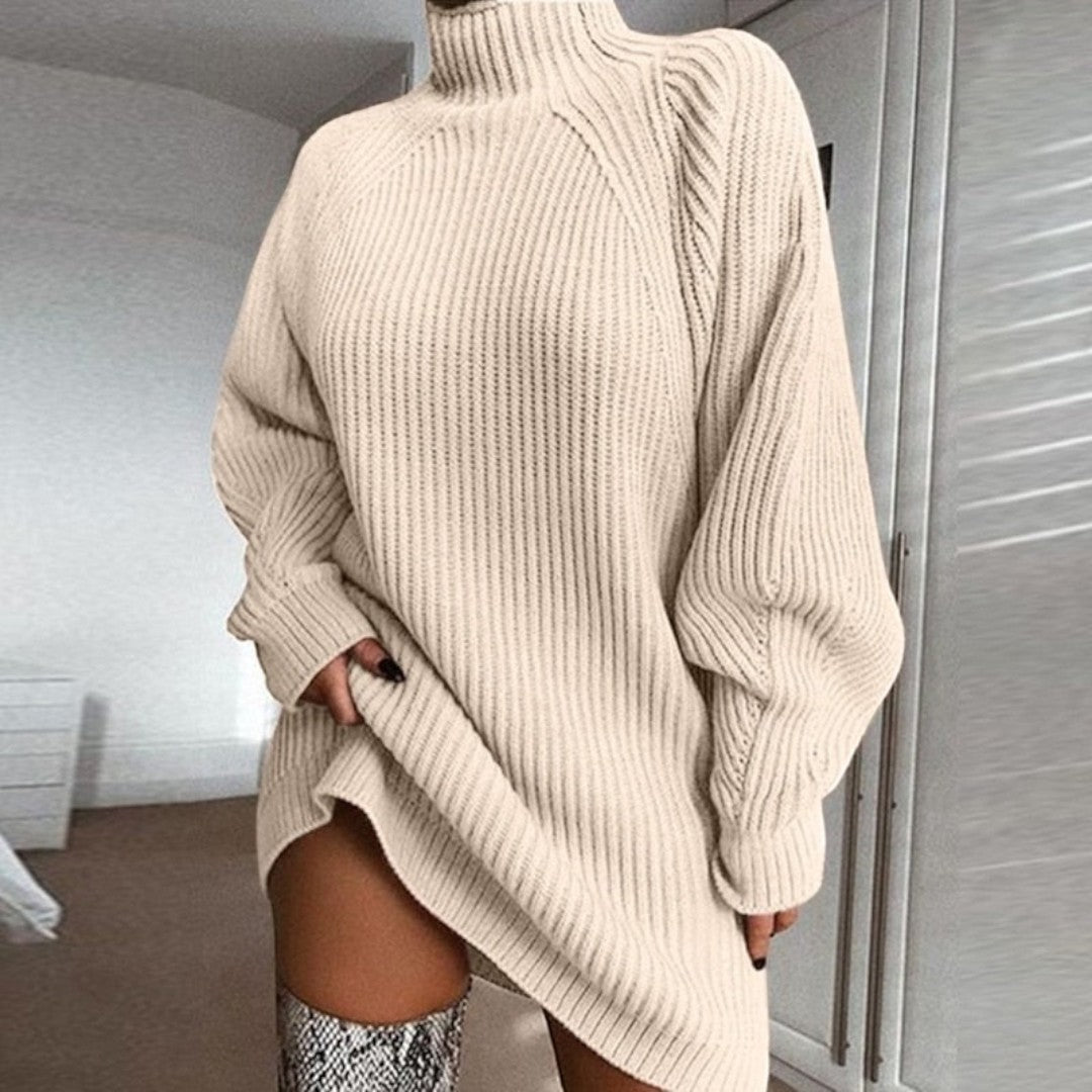 Vestido de Punto para Invierno | Cuello Alto